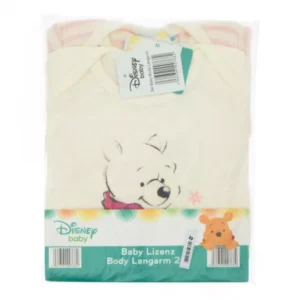 Nalle Puh 2-pack bodys med lång arm, 74/80 cm Rosa och Vit