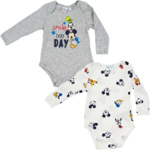 Mickey  2-pack bodys med lång arm